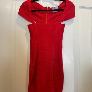Herve Leger Red Bandage Dress